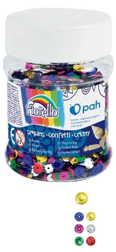 Fiorello, Confetti, cekiny kółko łamane, słoik, 90g