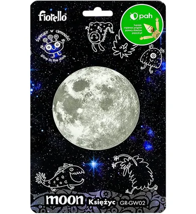 Fiorello, naklejka fluorescencyjna na ścianę, Księżyc, 9 cm