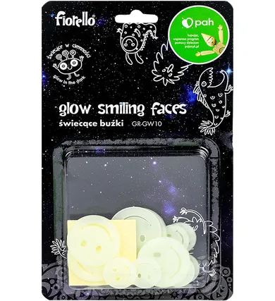 Fiorello, ozdoby fluorescencyjne na ścianę, Buźki, 25 szt.