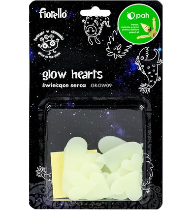Fiorello, ozdoby fluorescencyjne na ścianę, Serca, 24 szt.