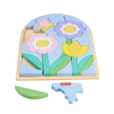 Fisher-Price, Drewniane puzzle - kwiaty, zabawka 3+