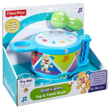 Fisher-Price, Ucz się i śmiej, Bębenek Szczeniaczka Uczniaczka, zabawka niemowlęca