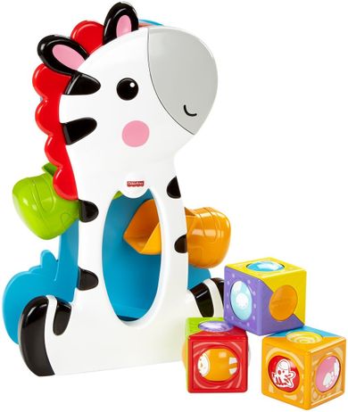 Fisher-Price, Zebra, ruchome klocki, zabawka interaktywna