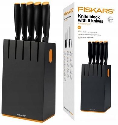 Fiskars, Zestaw 5 noży w bloku Functional Form 1014190