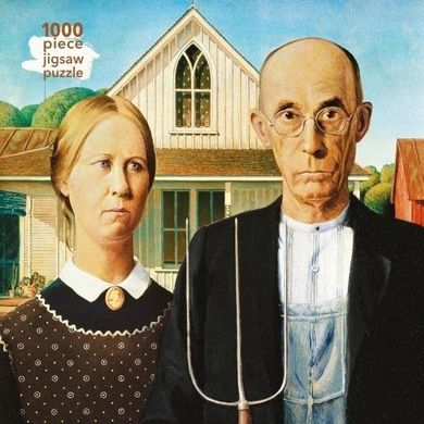 Flame Tree, American Gothic, Grant Wood, puzzle, 1000 elementów
