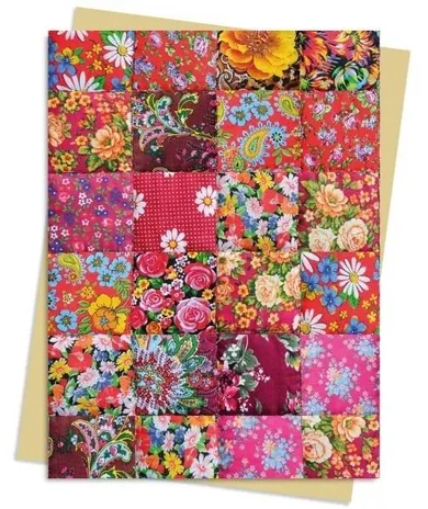 Flame Tree, karnet B6, Floral Patchwork Quilt