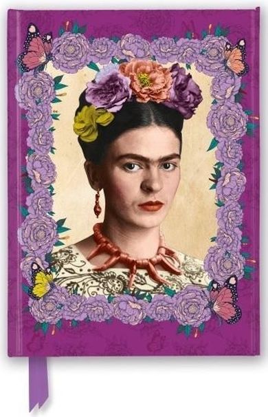 Flame Tree, notatnik A5, linia, fioletowa Frida Kahlo