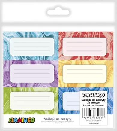 Flamingo, naklejki na zeszyty
