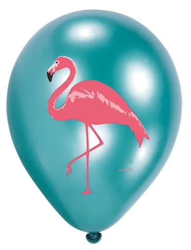 Flamingo Paradise, 6 balonów lateksowych, nadrukowane 27.5 cm/11