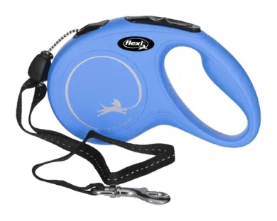 Flexi, New Classic, smycz, rozmiar M, linka, 5 m, do 20 kg, niebieski