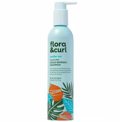 Flora & Curl, Coconut Mint Scalp Refresh Shampoo, odświeżający szampon do włosów kręconych, 300 ml