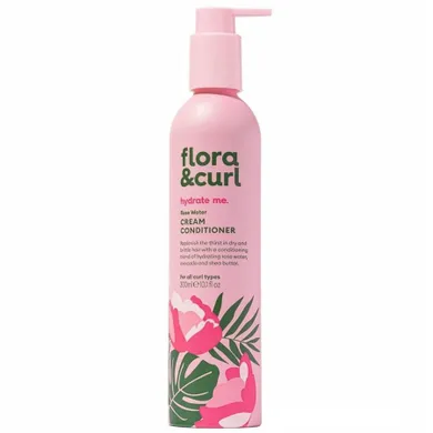 Flora & Curl, Rose Water Cream Conditioner, nawilżająca odżywka do włosów kręconych, 300 ml