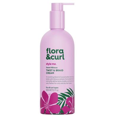 Flora & Curl, Sweet Hibiscus Twist & Braid Cream, krem definiujący loki, 300 ml