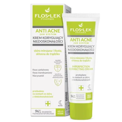 Floslek, Anti-Acne 24h System, krem korygujący niedoskonałości, 50 ml