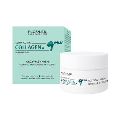 Floslek, Collagen.9MW, odżywczy krem do twarzy, 50 ml