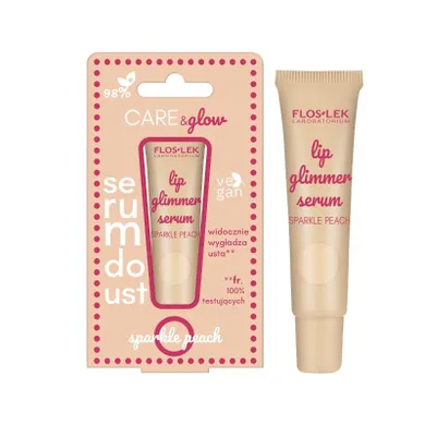 Floslek, Glimmer, serum do ust, sparkle peach, 14g
