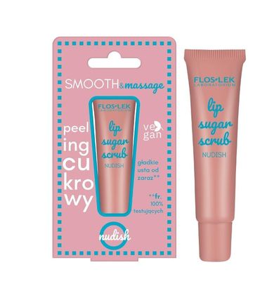 Floslek, peeling cukrowy do ust, nudish, 14g