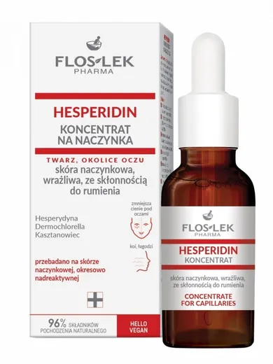 Floslek, Pharma Hesperidin, koncentrat na naczynka, skóra naczynkowa, wrażliwa ze skłonnością do rumienia, 30 ml