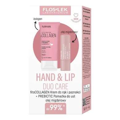 Floslek, zestaw prezentowy, Hand & Lip Duo Care, Fitocollagen, krem do rąk, 50ml + pomadka ochronna prebiotic