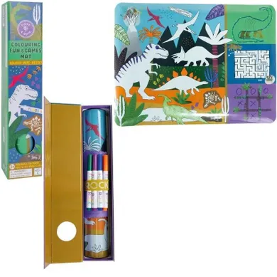 Floss & Rock, Dinozaury, silikonowa mata z łamigłówkami i grami