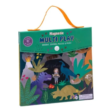 Floss & Rock, Dinozaury, zestaw zabaw magnetyczno-plastycznych 4w1