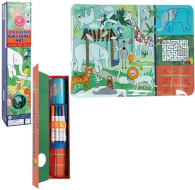 Floss & Rock, Dżungla, silikonowa mata z łamigłówkami i grami