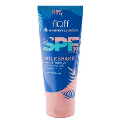 Fluff, Milkshake, krem z filtrem SPF 50 do twarzy i ciała, 100 ml