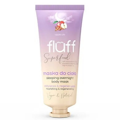 Fluff, Sleeping Overnight Body Mask, odżywczo-regenerująca maska do ciała, Szarlotka, 150 ml