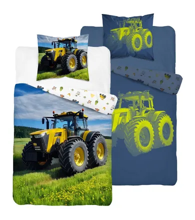 Fluo, komplet pościeli młodzieżowej, 140-200 cm + 70-80 cm, traktor