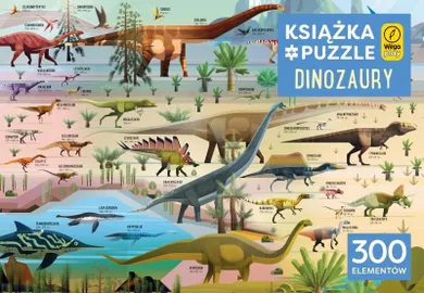 Foksal, dinozaury, książeczka, puzzle 300 elementów