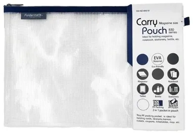 Foldermate, saszetka na zamek, A4, Mesh Eva, niebieska, 35-24 cm, 1 szt.