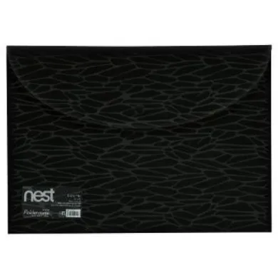 Foldermate, teczka kopertowa zamykana, A4, czarna