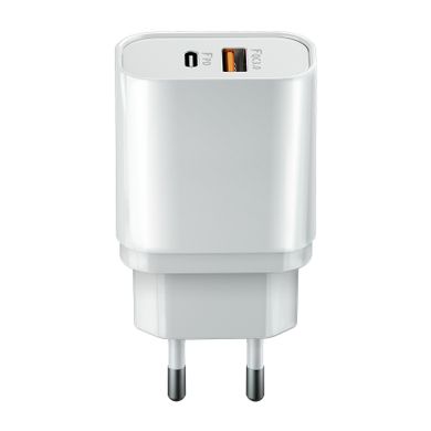Forever Core, ładowarka sieciowa 2x Type-C PD+QC3.0 (20W) biała