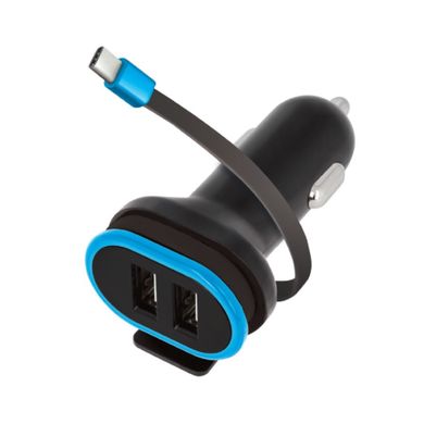 Forever, ładowarka samochodowa CC-02 2xUSB 3A z kablem typ-C
