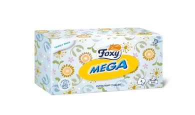 Foxy mega chusteczki higieniczne 2-warstwowe w kartoniku 200 sztuk