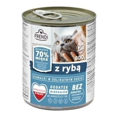 Frendi, kawałki w sosie z rybą, karma mokra dla kota, 800g