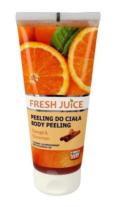 Fresh Juice, peeling do ciała, pomarańcza i cynamon, 200 ml