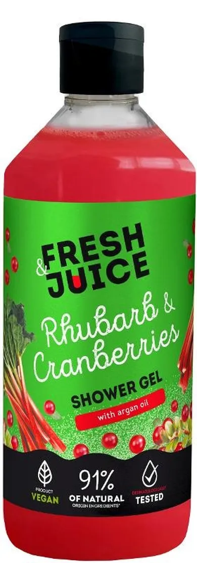 Fresh Juice, żel pod prysznic, rabarbar i żurawina, 473 ml