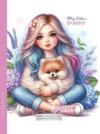 Fresh, notatnik, 64 kartki, kratka, dziewczynka i piesek, 143-200 cm, 1 szt.