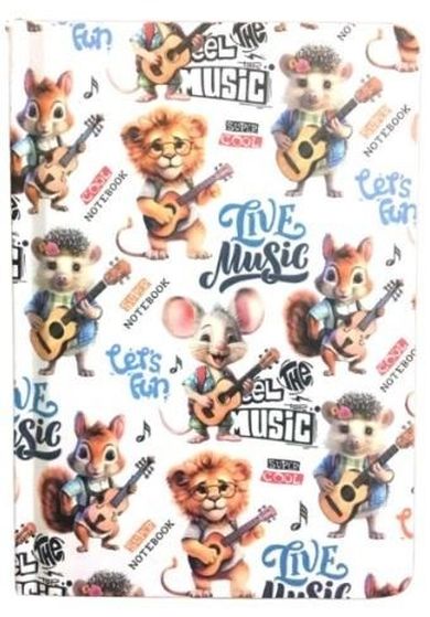 Fresh, notatnik A6, gładki, Zwierzaki muzyka, 1 szt.