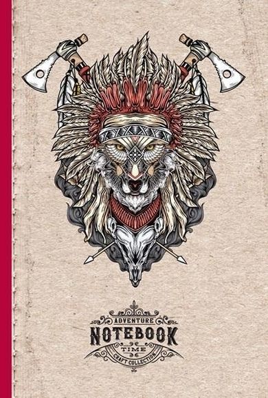 Fresh, notatnik ozdobny, 143-210, 64 kartki, kratka, Wilk Indianin, 1 szt.