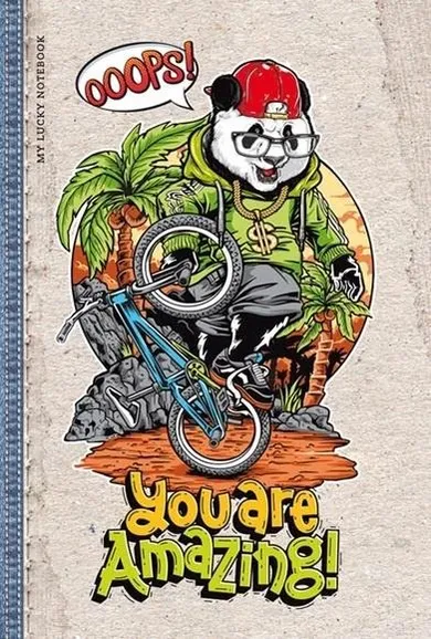 Fresh, notatnik ozdobny, 143-210, 64 kartki, linia, Panda, 1 szt.