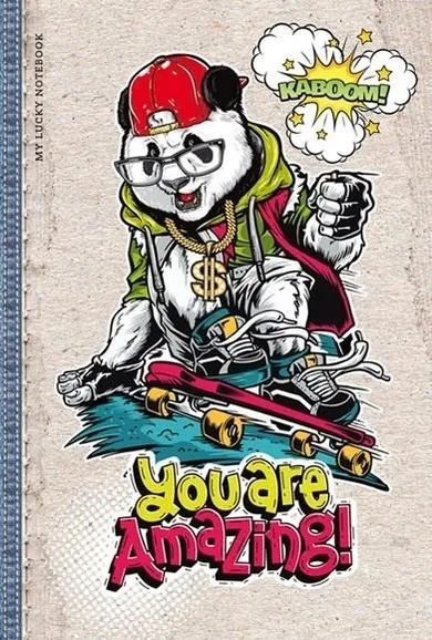 Fresh, notatnik ozdobny, 143-210, 64 kartki, linia, Panda, 1 szt.