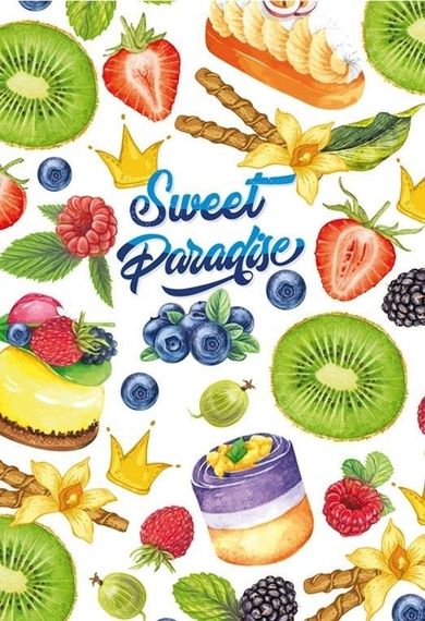 Fresh, notatnik ozdobny, 143-210, 80 kartek, kratka, Owoce, 1 szt.