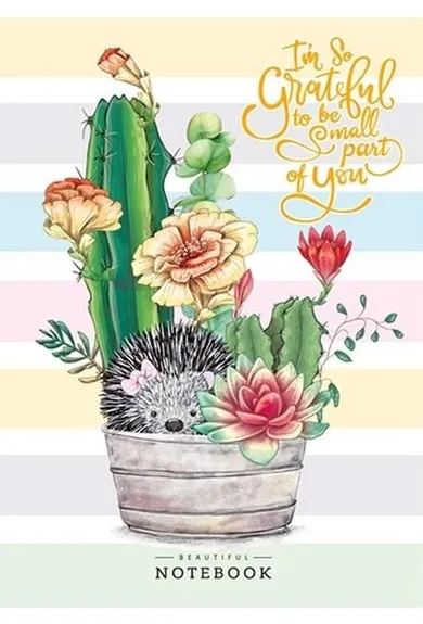 Fresh, notatnik ozdobny, 64 kartki, kratka, Kaktus i jeż, 1 szt.