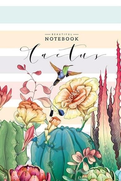 Fresh, notatnik ozdobny, 64 strony, kratka, Kaktus i koliber, 1 szt.