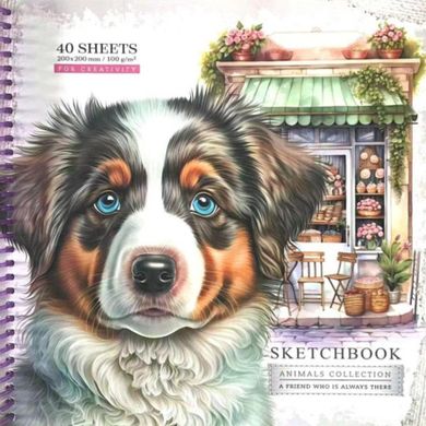 Fresh, szkicownik, 200-200 mm, 40 kartek, gładki, Berneński pies, 1 szt.