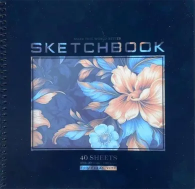 Fresh, szkicownik, 200-200 mm, 40 kartek, gładki, Kwiaty, 1 szt.