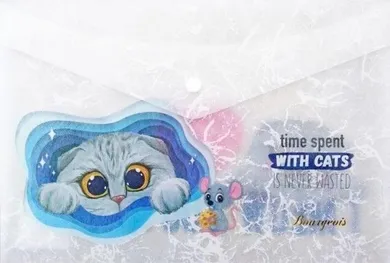 Fresh, teczka A4 z klipsem, plastikowa, kotek, 1 szt.