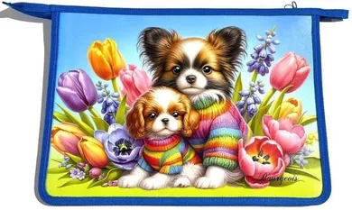 Fresh, teczka-torba zapinana na zamek A4+, Pieski